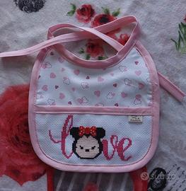 bavaglio fatto a mano Love  Topolina Mouse Minnie 