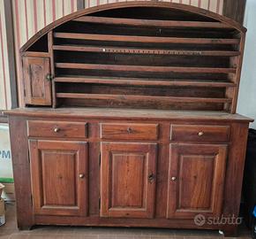 Credenza Antica con Alzata Curva Fine '800-195cm