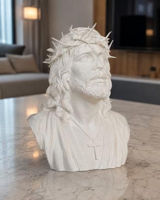 Busto Gesù Cristo bianco stile scultura classica