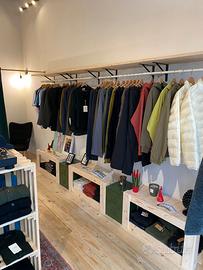 espositore modulo legno scaffale abbigliamento bio