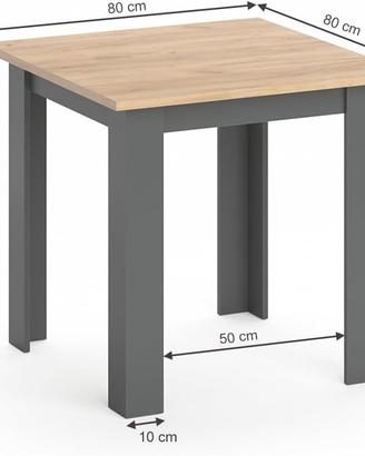 Tavolo fisso da soggiorno/pranzo 80x80 cm 4 Posti