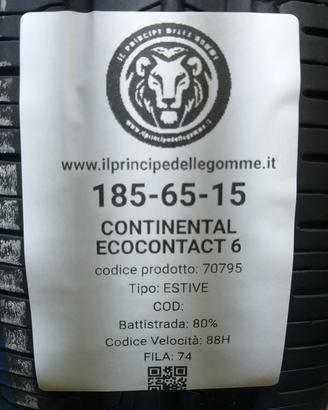 2 GOMME 185 65 15 CONTINENTAL A70795
