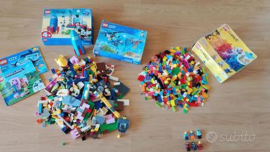 Lotto Lego 3 kg sfuso+pianali+set+minifigures