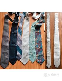 Set otto cravatte sartoriali vintage per uomo seta