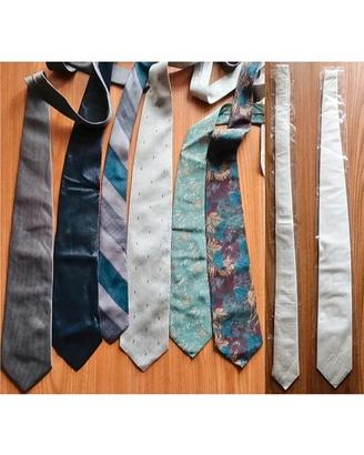 Set otto cravatte sartoriali vintage per uomo seta