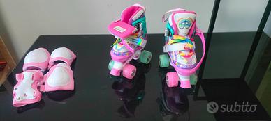 Pattini a Rotelle Bambina Unicorno con 4 LED Ruote