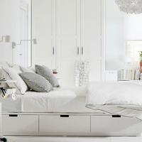 Letto con cassetti, IKEA, bianco, 160x2, NORDLI