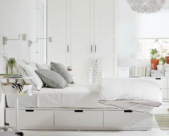 Letto con cassetti, IKEA, bianco, 160x2, NORDLI