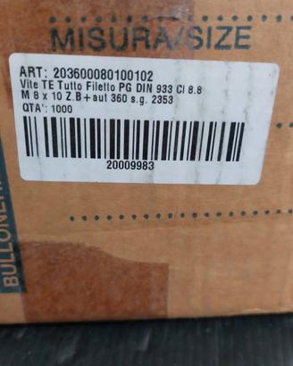 Viti TE M8x10 zincate, con oring e scotchgrip