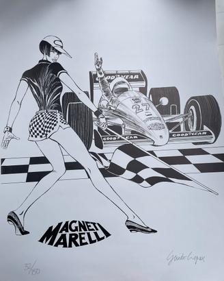 Litografia Crepax Valentina Formula 1 Magneti M