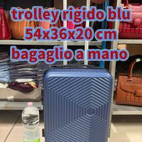 Trolley rigido blu 54x36x20cm bagaglio a mano