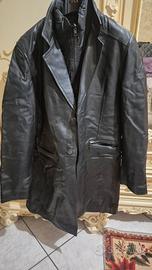 giacca lunga da uomo in vera pelle