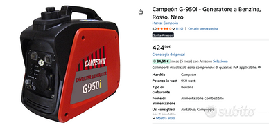 Generatore di corrente 4t benzina 1kw camper