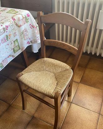 5 sedie cucina impagliate artigianali