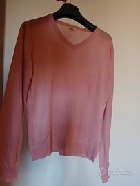 Versace Maglia Serafino unisex rosa cotone tg. L