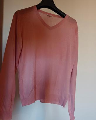 Versace Maglia Serafino unisex rosa cotone tg. L