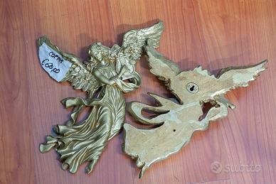 Coppia di Angeli Musicanti Decorativi da Parete –