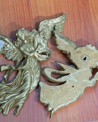Coppia di Angeli Musicanti Decorativi da Parete –