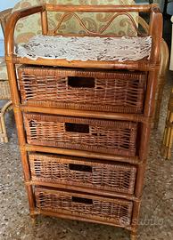 Cassettiera in vimini