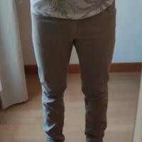 Pantaloni Uomo Slim Beige Tg 46 made in Italy