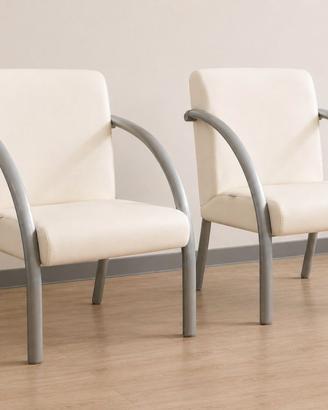 Coppia di poltroncine in pelle da sala d’attesa