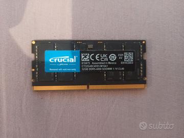 32GB x1 RAM Crucial DDR5 SODIMM 4800MHz LAPTOP