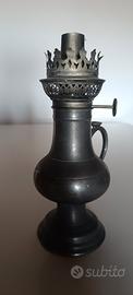 Lampada antica in peltro 23 cm