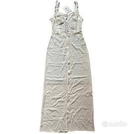 La Perla Peony Camicia da notte Bianca lunga seta
