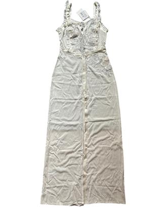 La Perla Peony Camicia da notte Bianca lunga seta