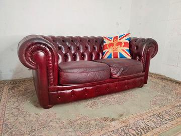 divano Chester Chesterfield club bordeaux pelle uk