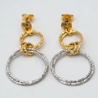 Orecchini oro giallo e bianco 18 kt E.1150