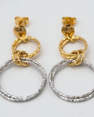 Orecchini oro giallo e bianco 18 kt E.149