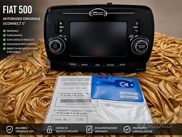 Autoradio originale Fiat 500 Uconnect 5" e codice
