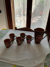Set 5 tazze e brocca