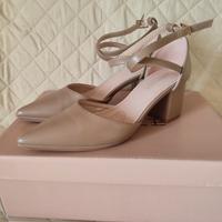 décolleté beige donna 38 tacco comodo 