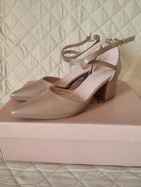 décolleté beige donna 38 tacco comodo 