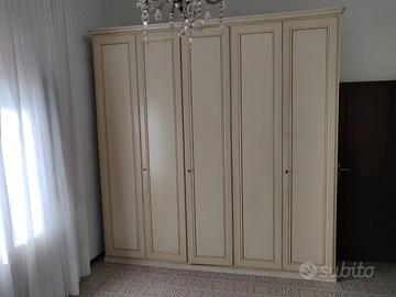 armadio camera 5 ante beige altezza 252 x 247 x 64