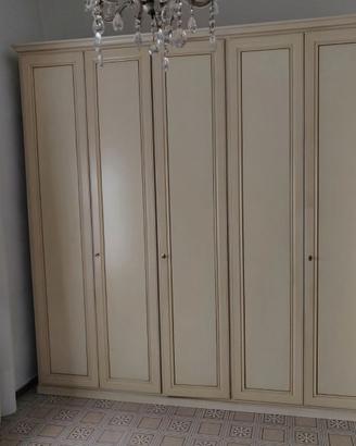 armadio camera 5 ante beige altezza 252 x 247 x 64