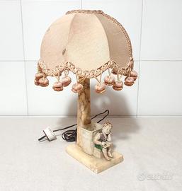Antica lampada tavolo abat jour porcellana Liberty