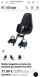Seggiolino bici anteriore Bobike
