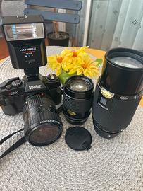VIVITAR V2000 con 3 ottiche