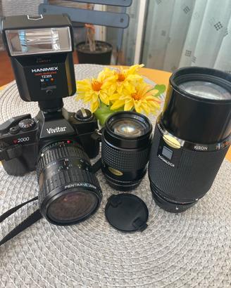 VIVITAR V2000 con 3 ottiche