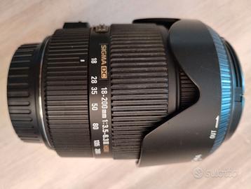 Obiettivo Sigma 18-200 per canon