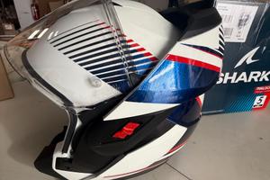 Casco Modulare Shark Oxo Sikter Bianco Chrome Blu