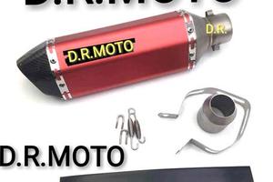 Scarico rosso satinato e carbon lucido 37 cm ergal