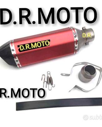 Scarico rosso satinato e carbon lucido 37 cm ergal