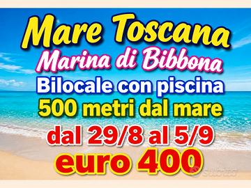 Marina di Bibbona Bilocale con piscina 29/8--5/9