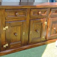 Credenza in legno massello di rovere, double face