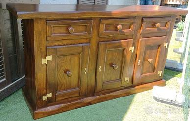 Credenza in legno massello di rovere, double face