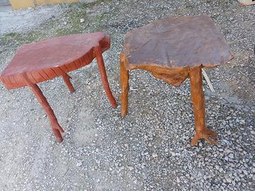tavolino artigianale legno naturale tronco e radic